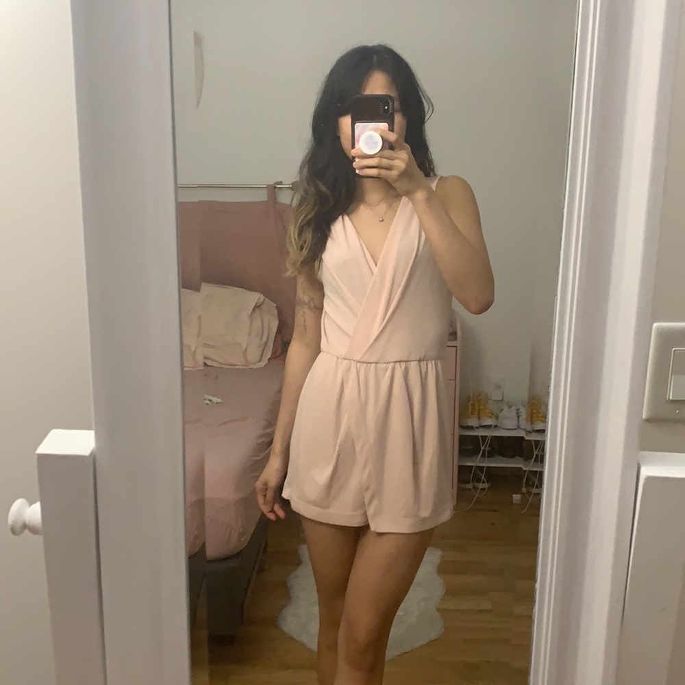NWOT BCBGEN WRAP EFFECT PINK ROMPER